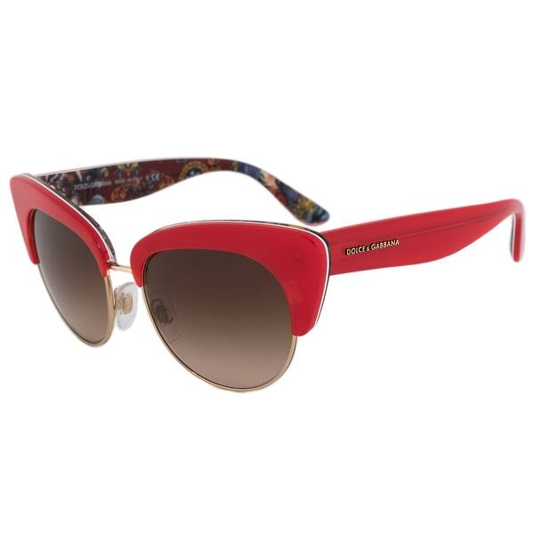 Shop Dolce Gabbana Cat Eye Sunglasses Dg4277 303413 52 Red