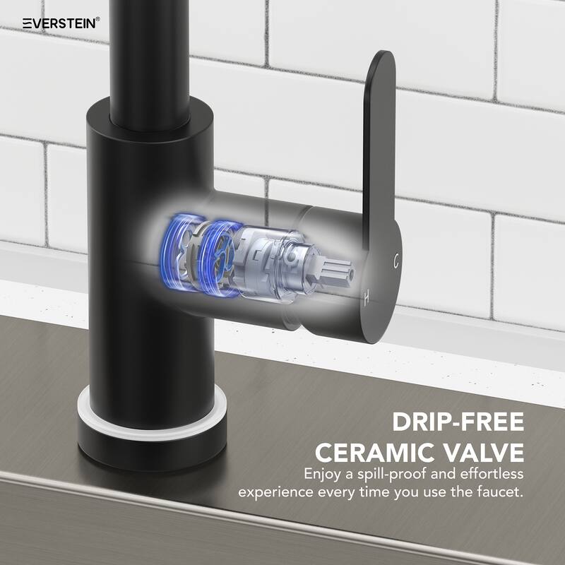 Kitchen Faucets with Pull Down Sprayer LED Single Handle High Arc Pull Out Kitchen Faucet Kitchen Sink Faucet