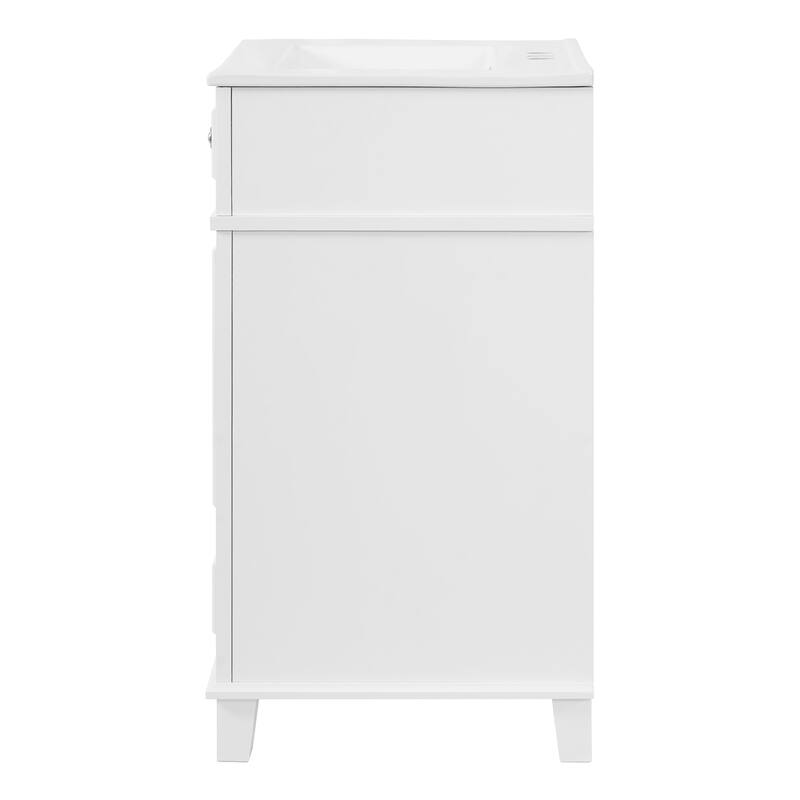 24" Bathroom Vanity with Ceramic Sink,Solid Wood Frame Bathroom Storage Cabinet with Soft Closing Doors,Retro Style