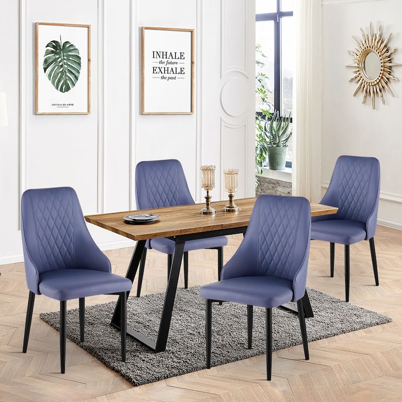 Faux Leather Upholstered Dining Chairs Set of 2 - 35.63"H x 17.72"W x 17.32"D