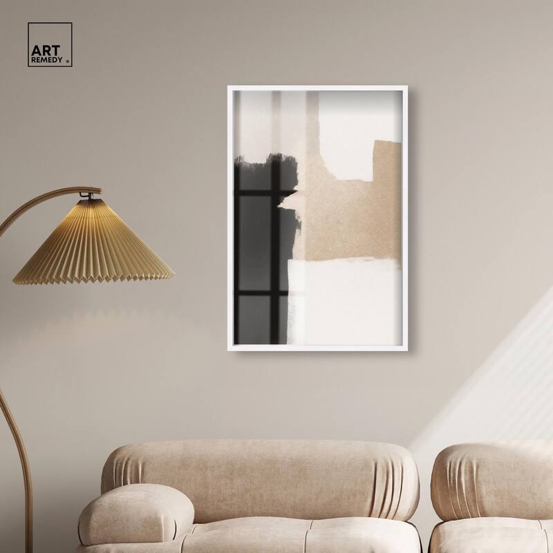 Beige and Black I Shadowbox by Art Remedy