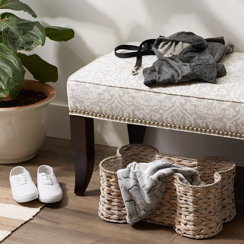 Bone Dry White Wash Hyacinth Bone Pet Basket Large 24x15x9