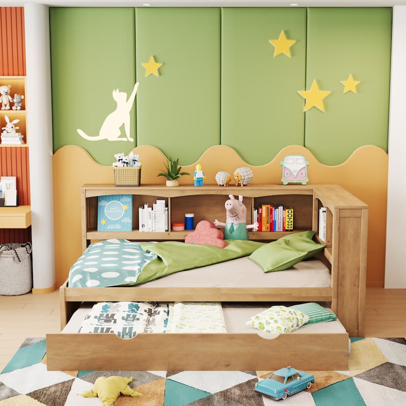 Twin Size Daybed with Trundle - Wood