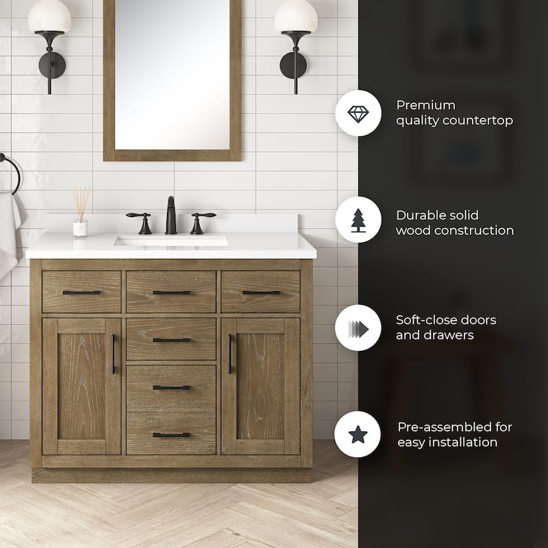 OVE Bailey Bathroom Vanity with Power Bar