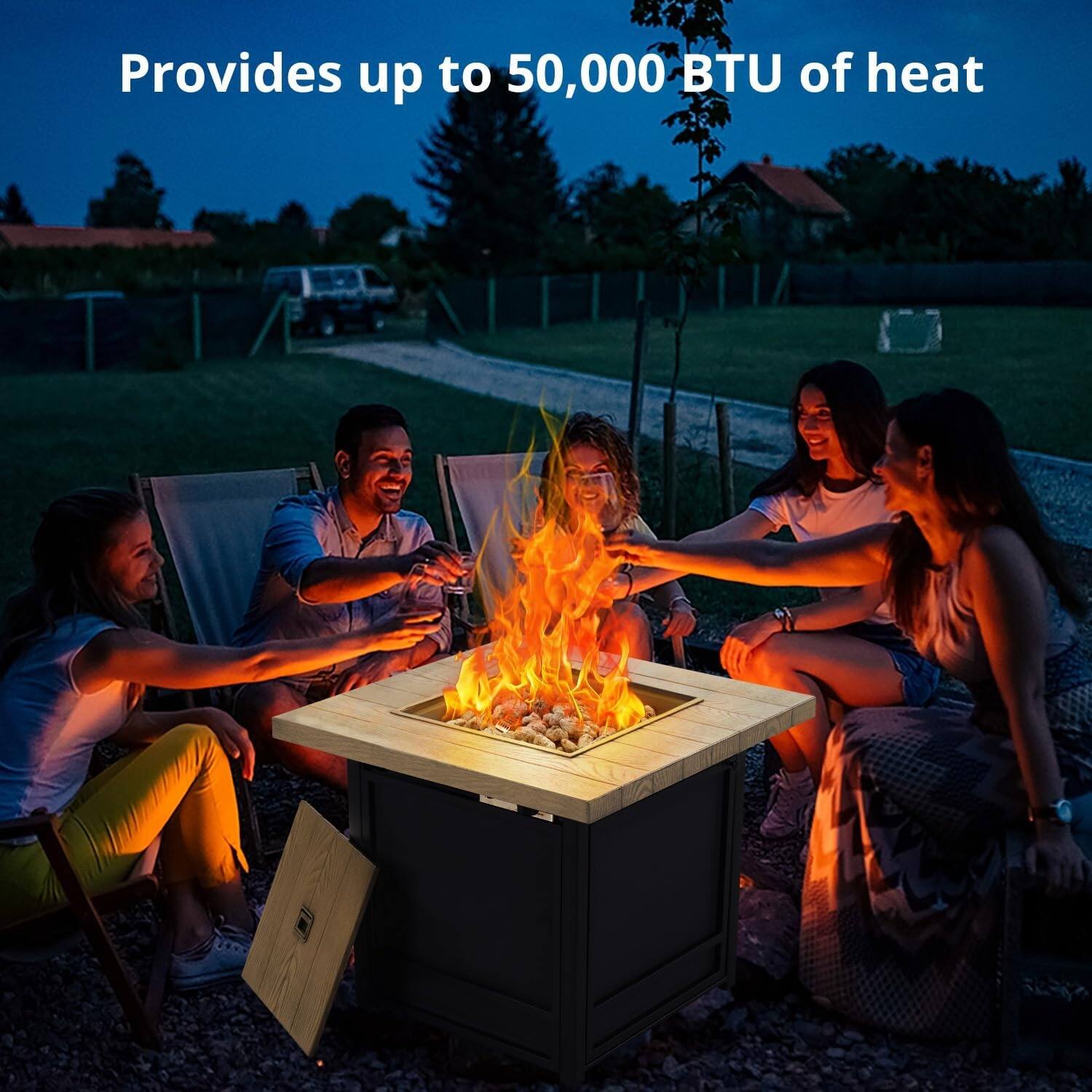 30 Inch Fire Pit Table, Propane Firepit Outdoor Gas Fire Pits Clearance