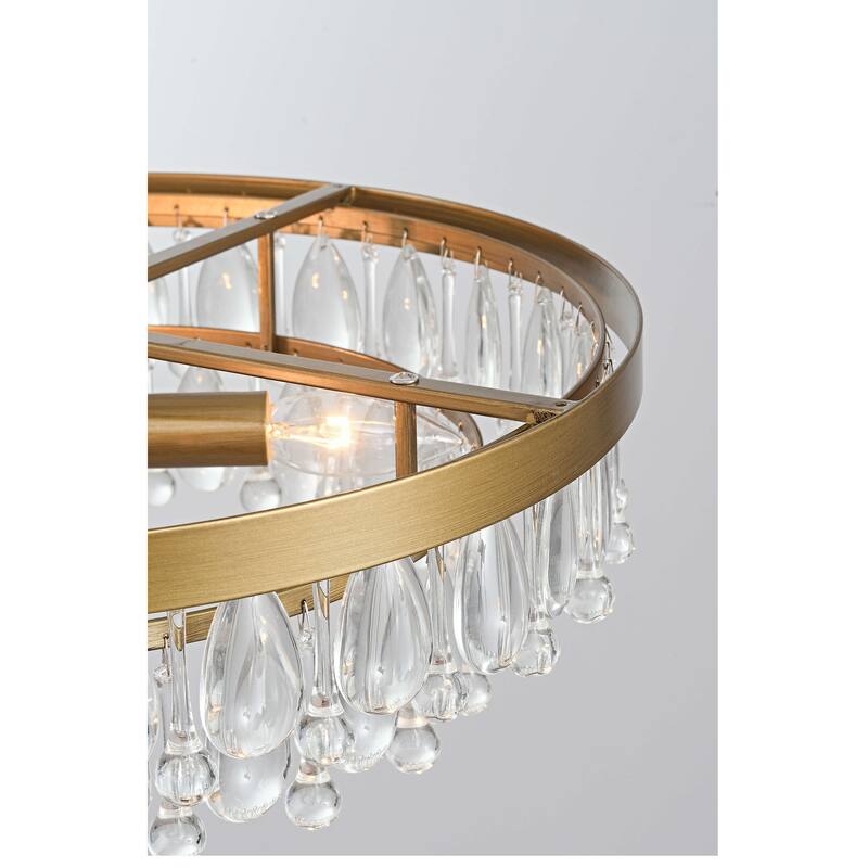 Viviana 4-light Crystal Teardrop Round Chandelier