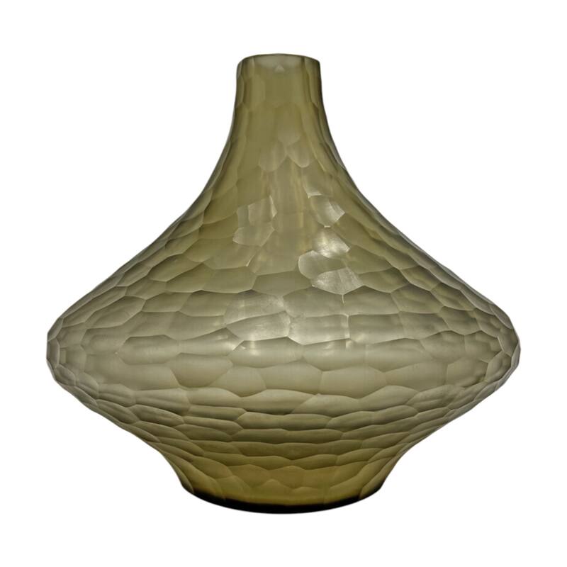 10" Decorative Handmade Glass Patterned Lamp Flower Vase