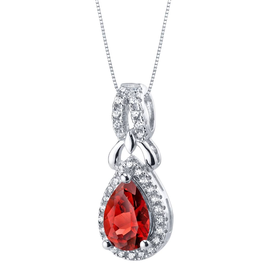 1.5 ct Garnet Pendant in Sterling Silver