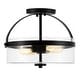 preview thumbnail 9 of 8, SAFAVIEH Lighting Nensor LED 2-light Flush Mount - 13" W x 13" L x 10" H