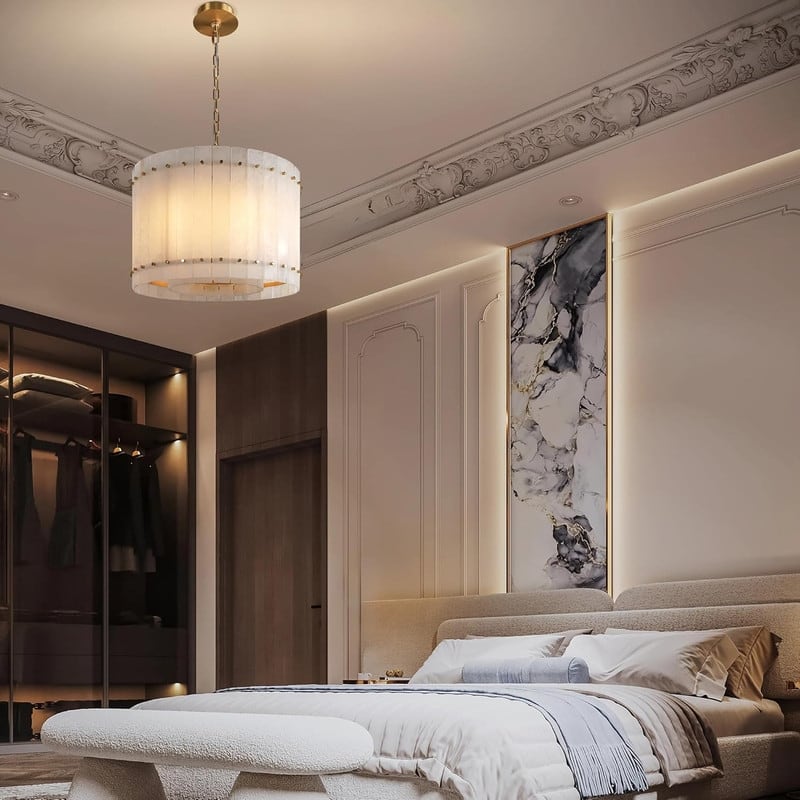 KAYLA Modern Chandelier 54 in Alabaster Chandelier