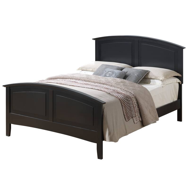 Solid Curved Rail Full Panel Bed - 77" - Black