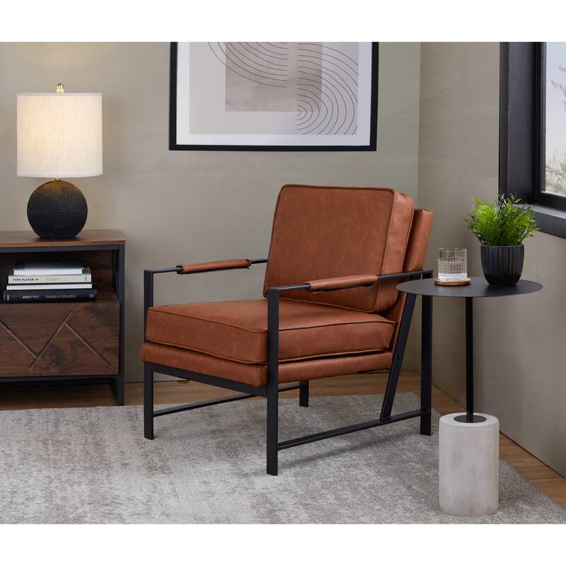 Carbon Loft Symbol Side Table with Concrete Base & Metal Top