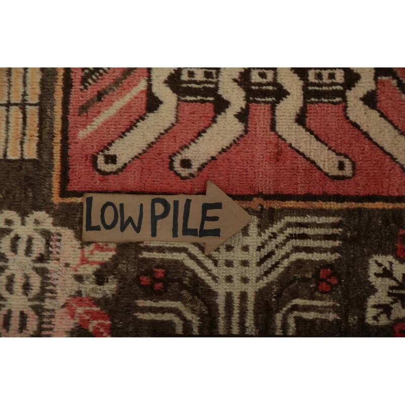 Hand Knotted Oriental 100% Wool Carpet Transitional Geometric Pink Khotan Area Rug - 8' 10'' X 5' 0''