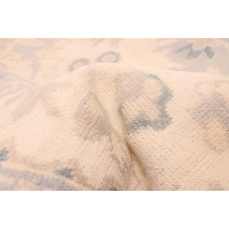 ECARPETGALLERY Hand-knotted Royal Oushak Ivory Wool Rug - 10'2 x 13'9