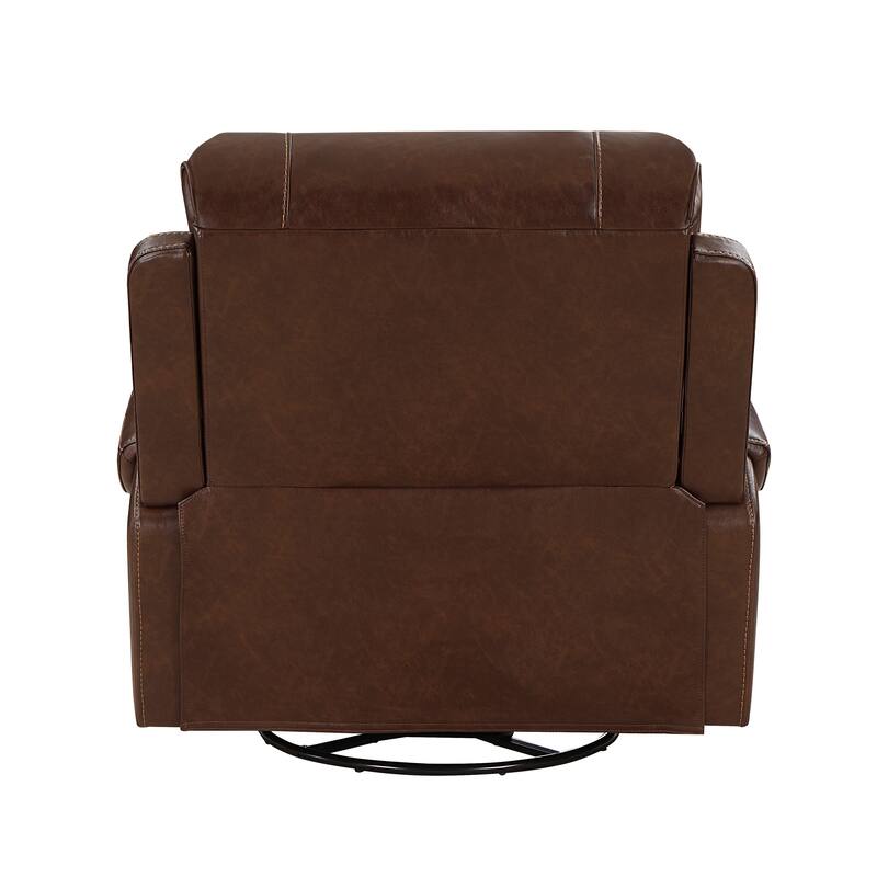 Ashton Breathable Faux Leather Swivel Glider Reclining Chair