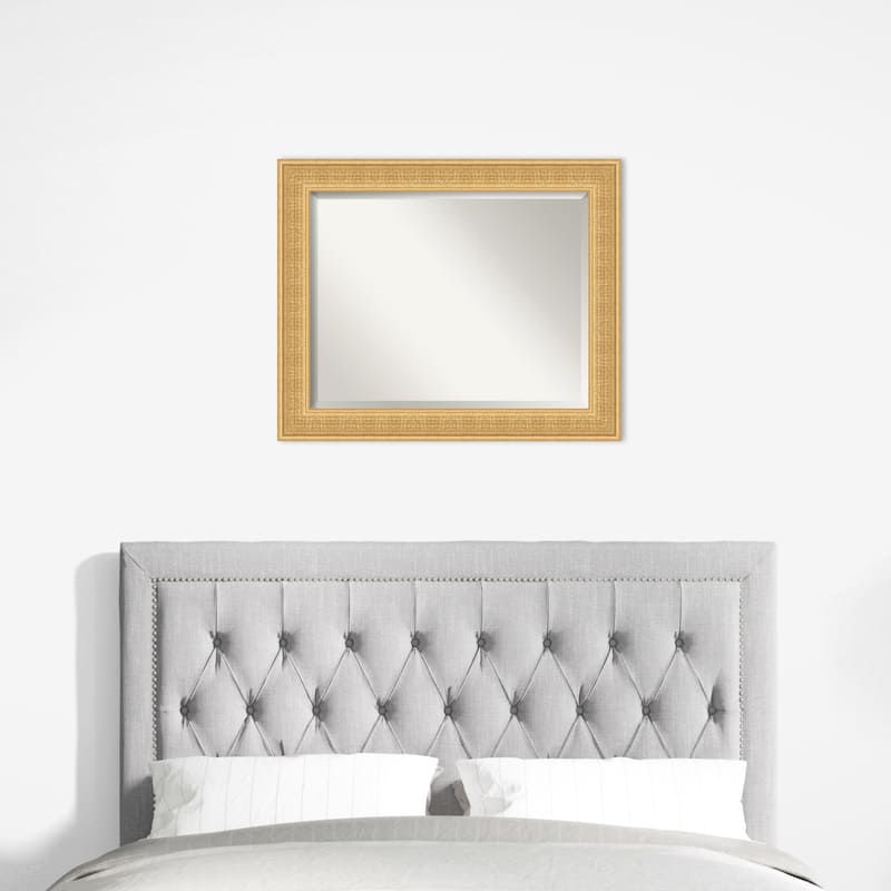 Trellis Beveled Wood Framed Wall Mirror - Trellis Gold