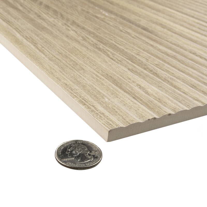 Merola Tile Larchwood Alder 15-3/4" x 47-1/4" Fluted Ceramic Wall Tile