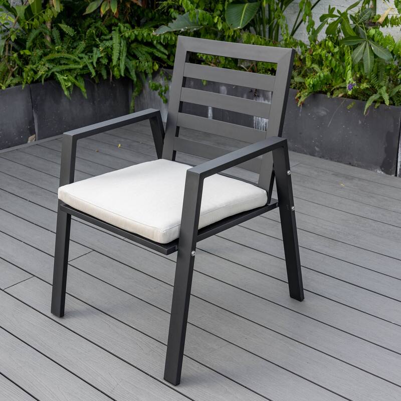 Chelsea 5-Piece Aluminum Outdoor Dining Set 48 in. Round Table and 4 Dining Armchair w/ Cushions