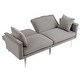 preview thumbnail 110 of 115, Velvet Loveseat Sofa Bed with 2 Pillows, Mid Century 2-Seat Couches Convertible Sofa Bed for Living Room, Bedroom,Office