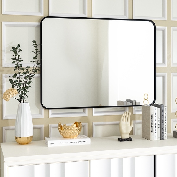 鏡 WALL MIRROR Wall Mounted Bathroom Mirror with Round Corner - On Sale - Bed