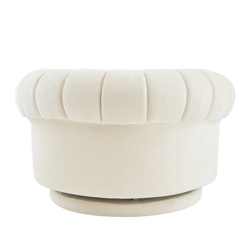 360° Swivel Chair Accent Chair Chenille Upholstered Single Sofa Chair Round Club Chair for Living Room Bedroom