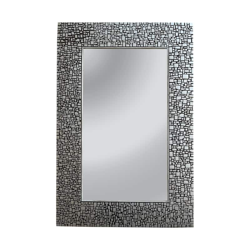 Framed Wall Mounted Accent Mirror - Antique Silver