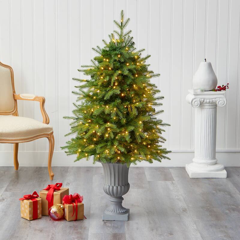 4.5' Artificial Christmas Tree with 250 LED Lights in Planter