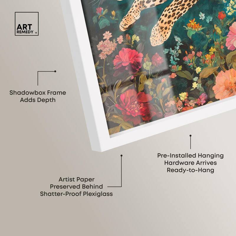 Tigers and Blooms Shadowbox by Art Remedy