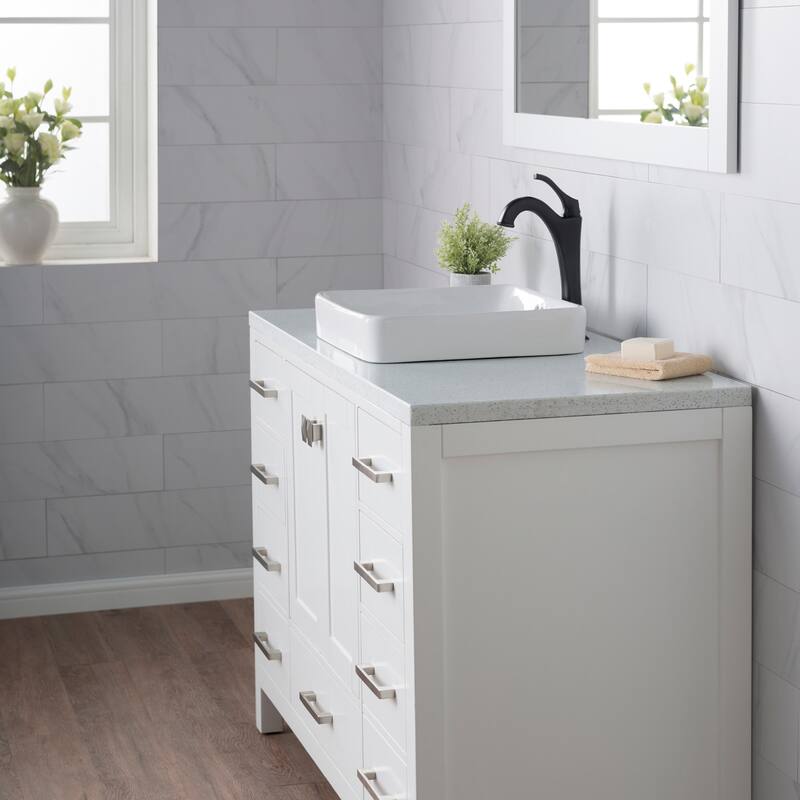 Kraus Pack of (2) Elavo 16-1/4" Square Ceramic Vessel Bathroom Sinks