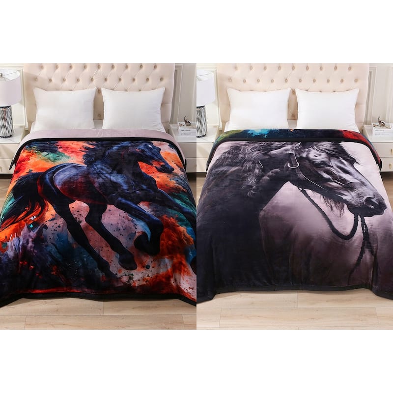 3 Ply Reversible Fleece Comforter for Winter 85"x93" 8lbs