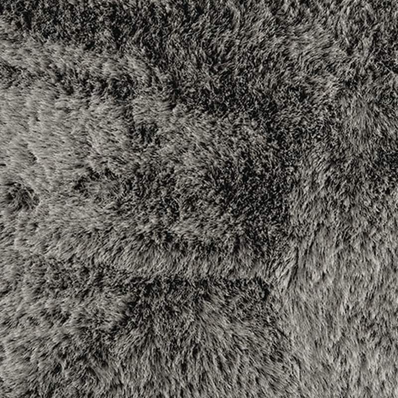 Dift Square Accent Throw Pillow, 20 Inch, Dark Gray Faux Rabbit Fur