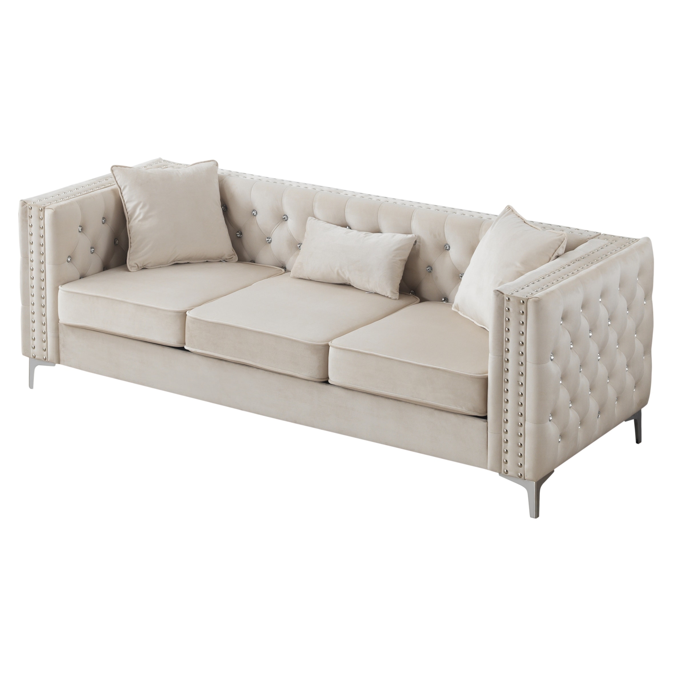 Glory Furniture Paige Tufted Velvet Sofa Option 2
