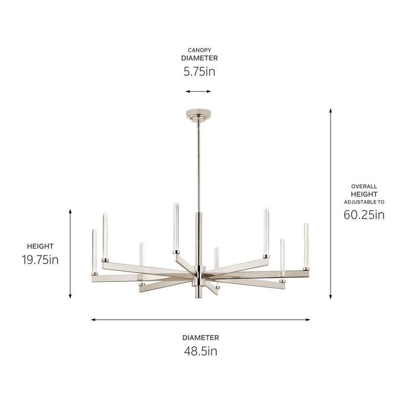 Kichler Lighting Sycara 48.5 in. 8-Light Integrated LED Chandelier