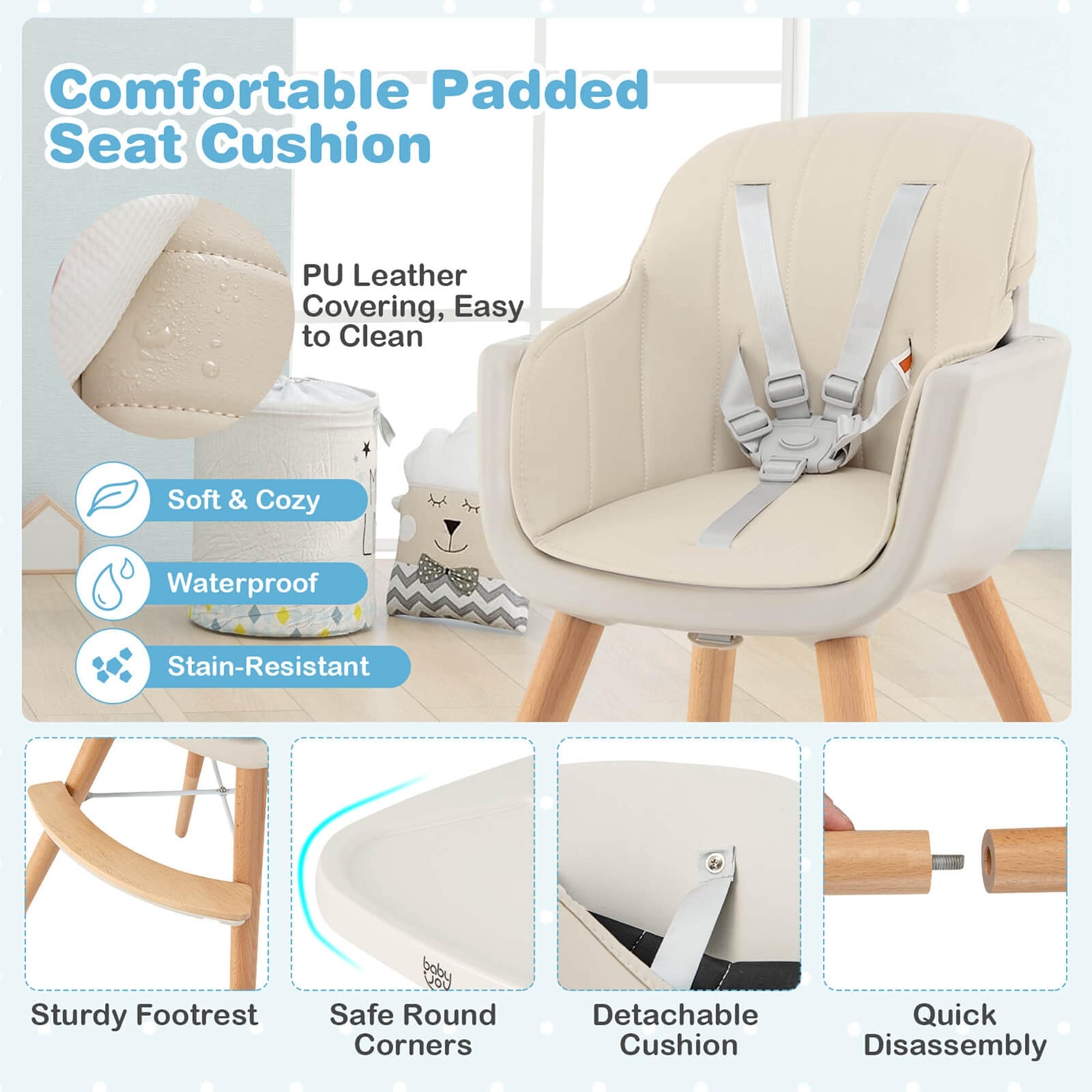 3 in 1 baby high chair convertible discount