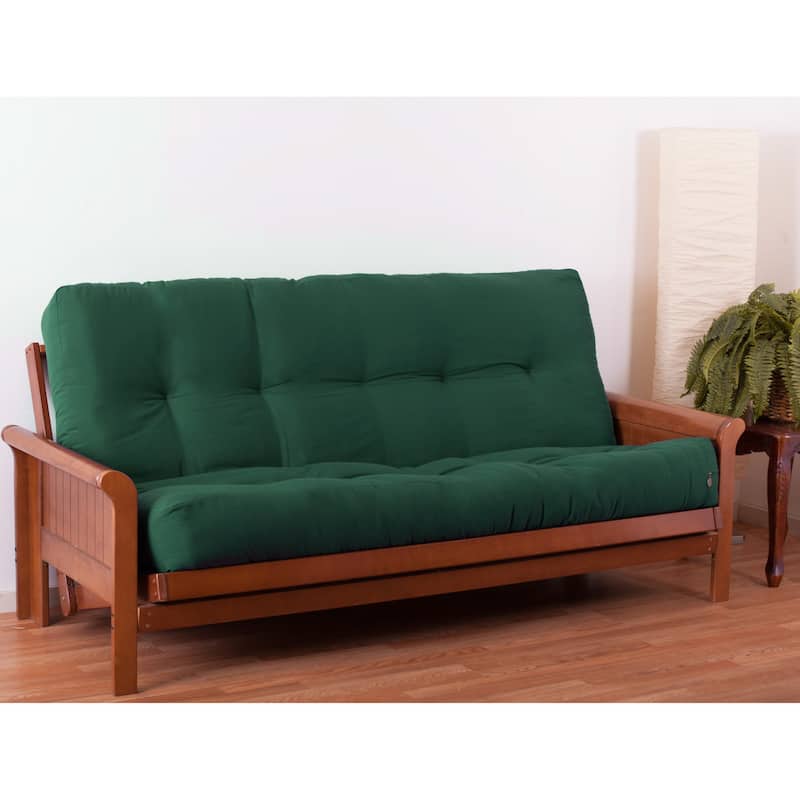 10-inch Thick Twill Futon Mattress (Twin, Full, or Queen) - Forest Green - Full