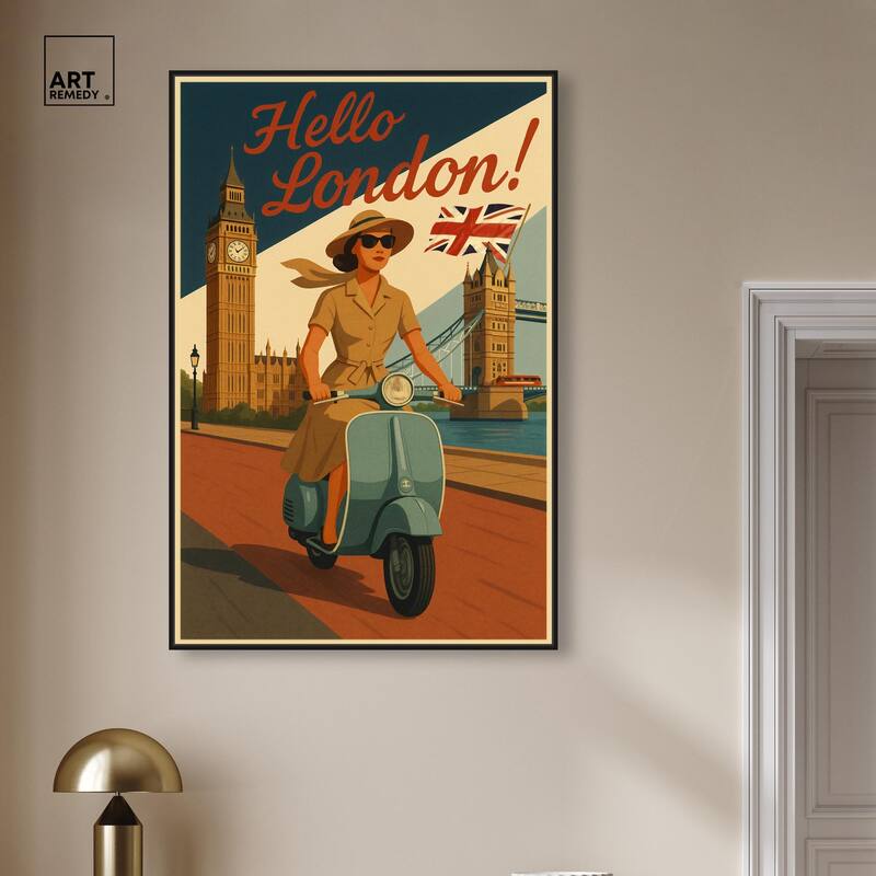 Scooter English Travel Canvas by Art Remedy