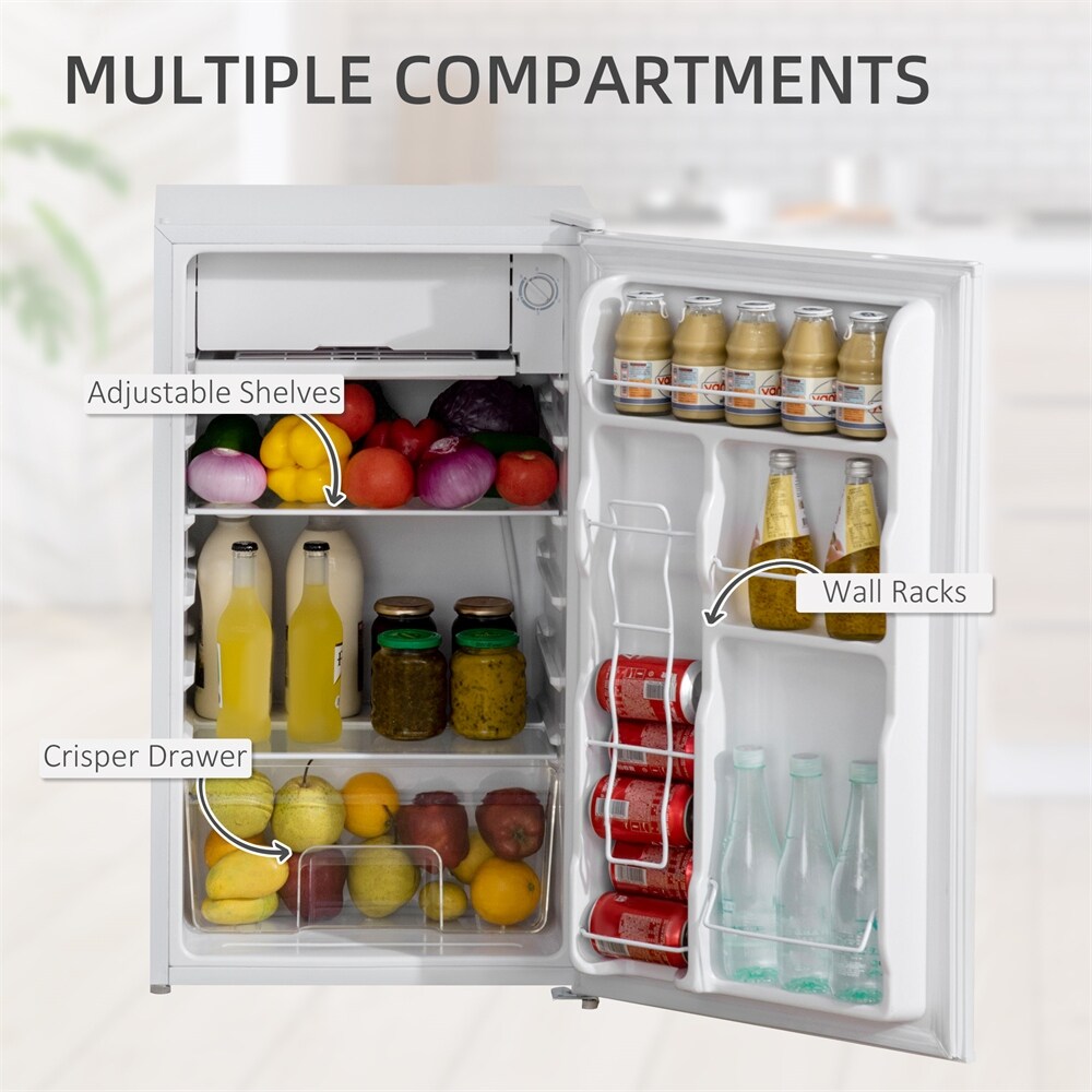 Mini Refrigerator 3.1Cu.Ft Compact Fridge 2-Double Doors with a Freezer Low  Noise - 19inch - Bed Bath & Beyond - 36220246