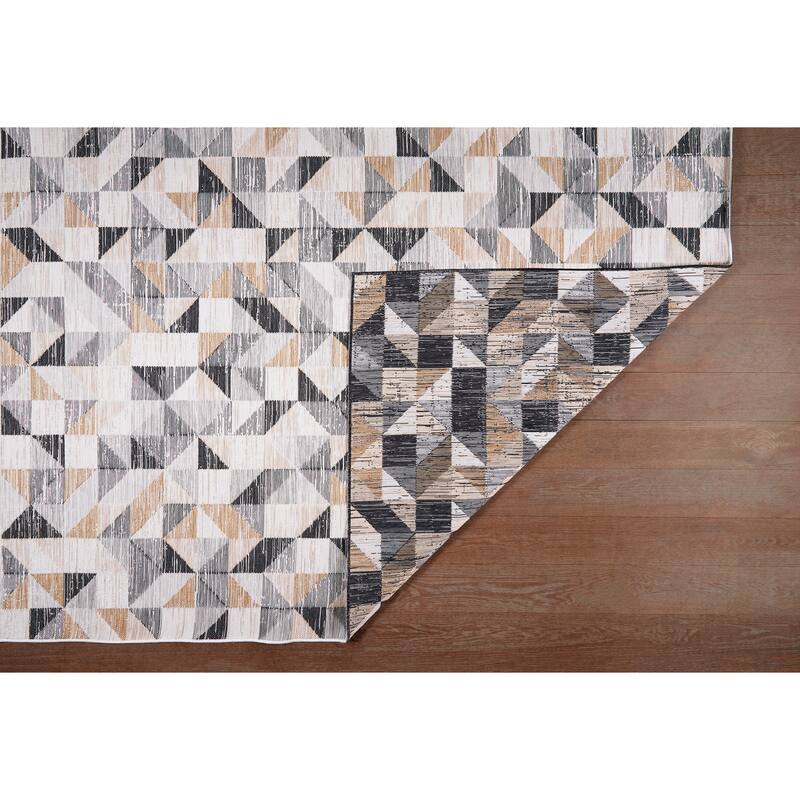 Terra by Obeetee Plaza Tiles Neutral Rug