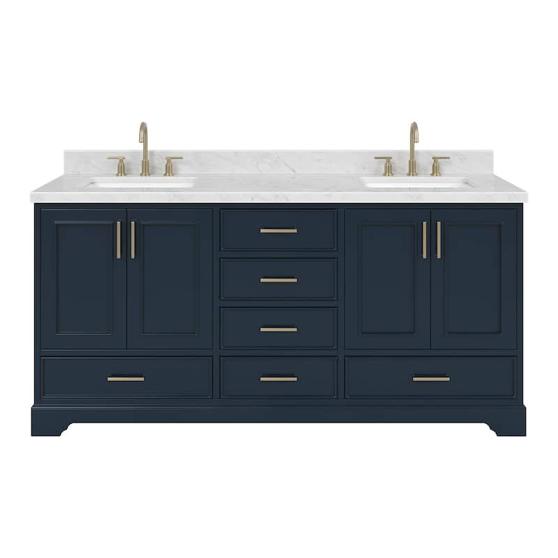 Ariel M073DCWRVO Stafford 73" Free Standing Double Basin Vanity Set - Midnight Blue - Painted