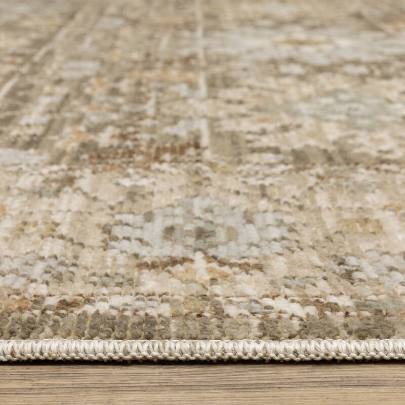 Style Haven Lucia Vintage Floral Medallions Brown/Pale Blue