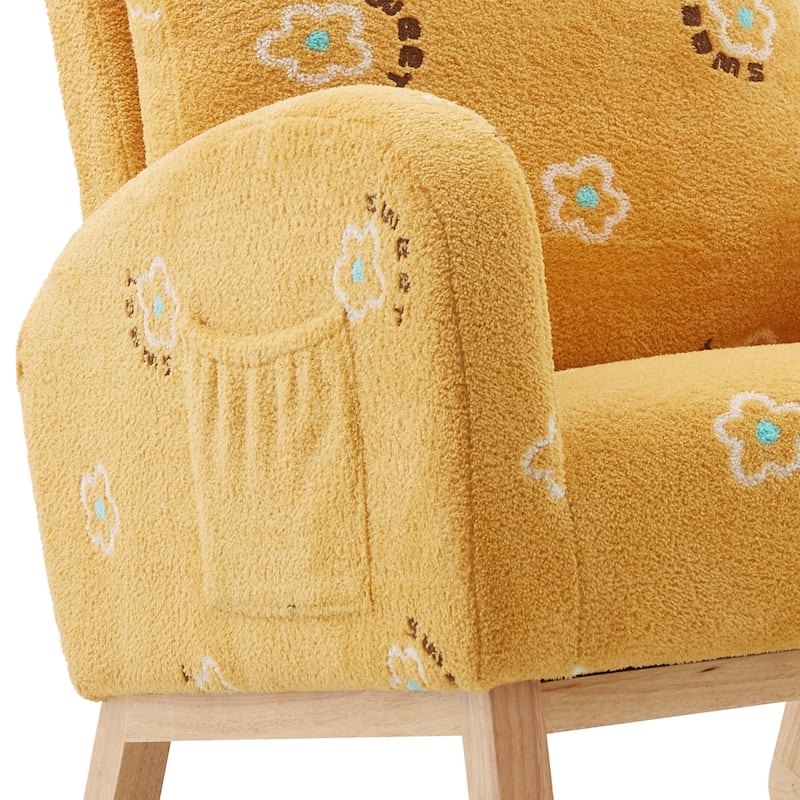 Nursery Rocking Chair High Back Accent Rocker for Living Room