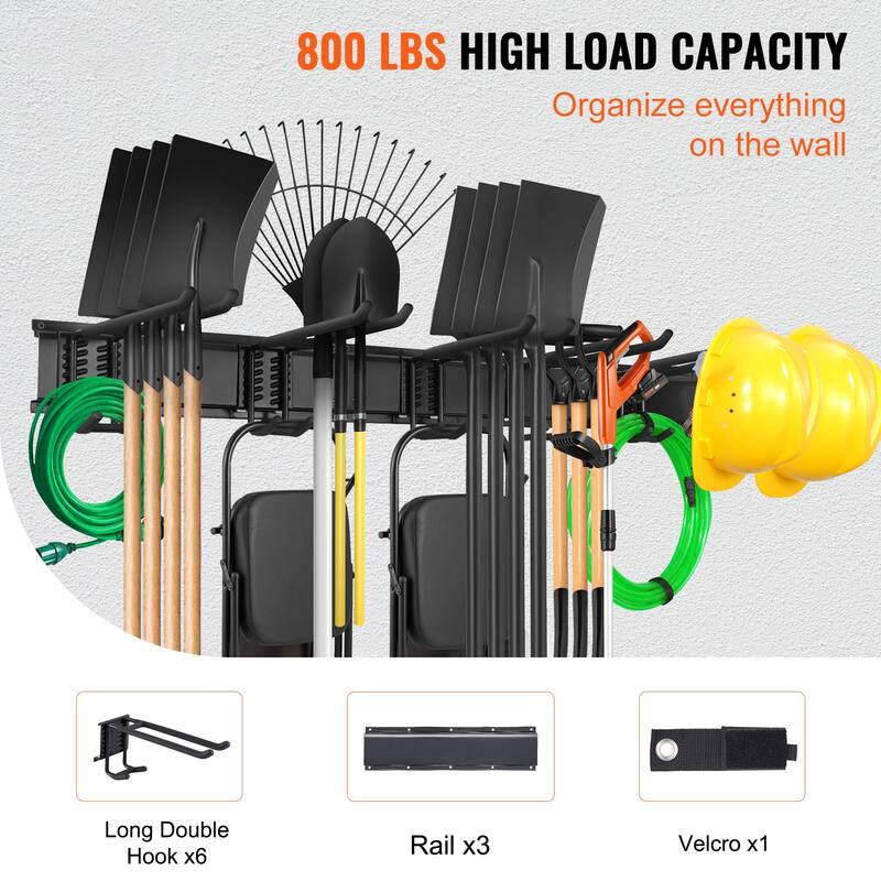 Garage Tool Organizer for Garden Tools, Shovels, Trimmers, and Hoses