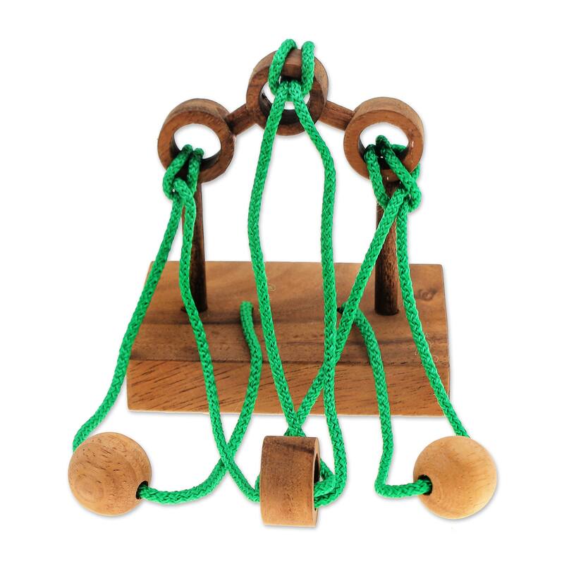 Novica Handmade Tied Bridge Wood Disentanglement Puzzle Game