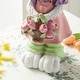 preview thumbnail 5 of 22, Glitzhome Easter Resin Bunny Boy Girl Table Statue Decoration Rabbit Figurine with Flower Party Ornaments