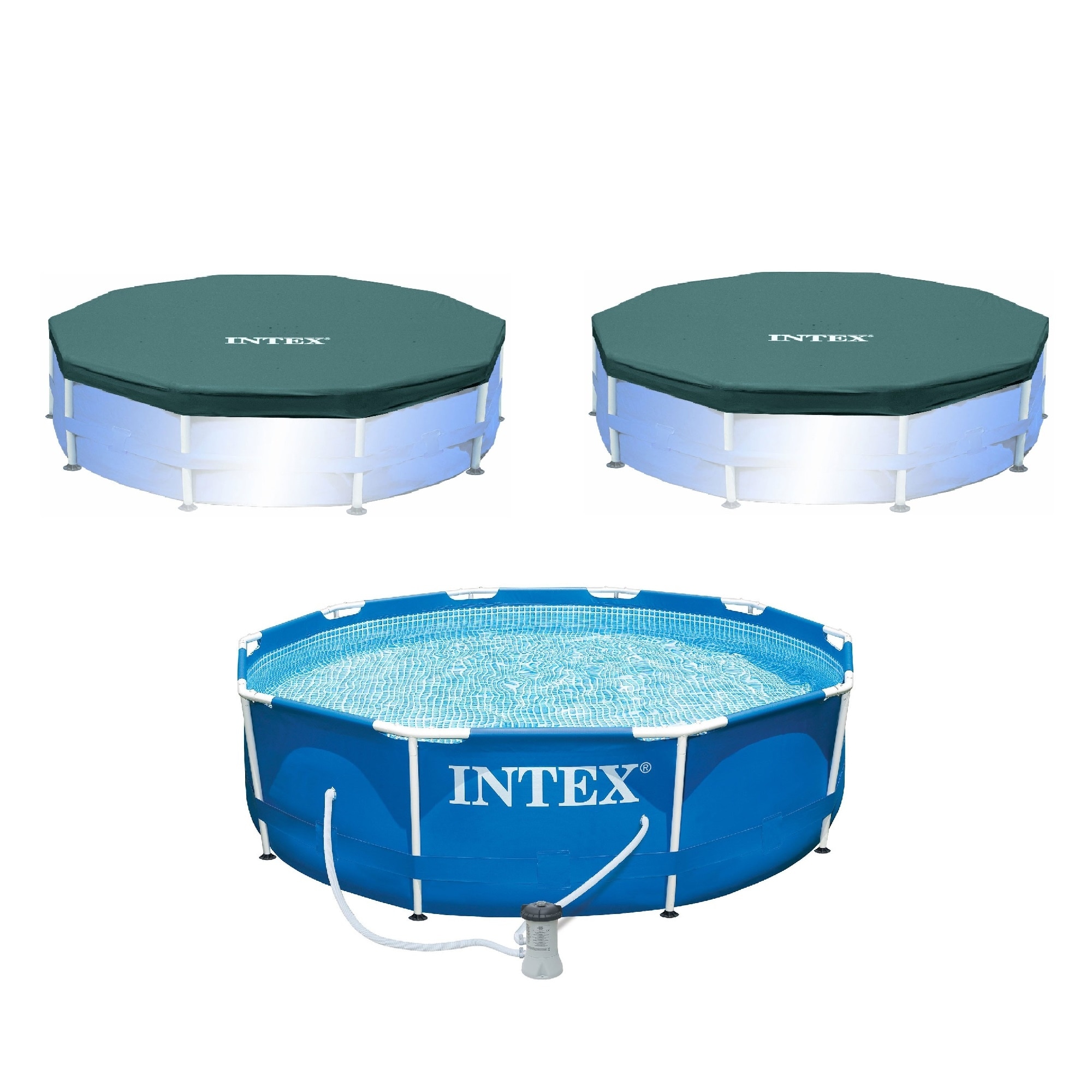 油彩『Poolside』 Funsicle Oasis Rectangle Outdoor Above Ground Swimming Pool