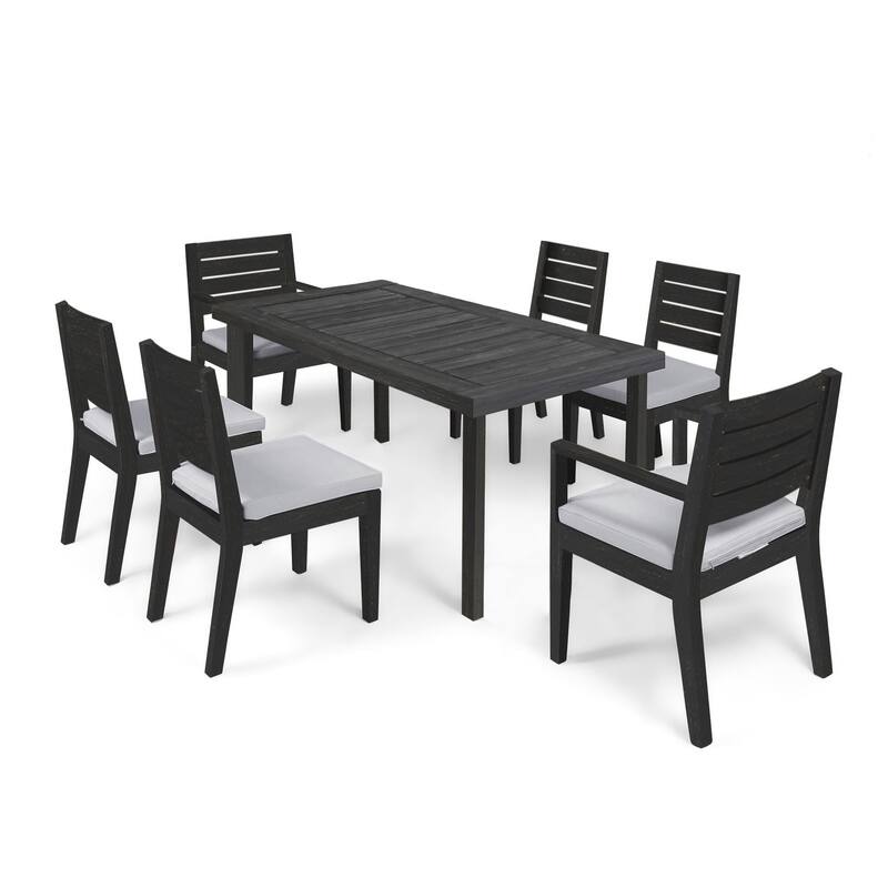 Nestor Outdoor 6-Seater Acacia Wood Expandable Dining Set by Christopher Knight Home