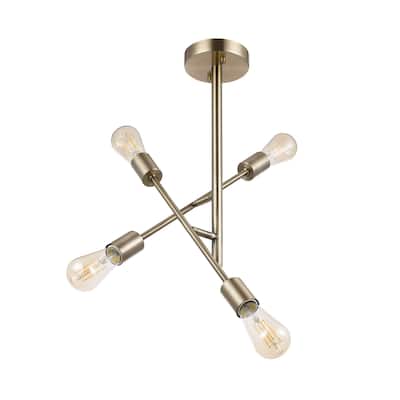 Globe Electric 91005466 Michelle 4 Light 17" Wide Semi-Flush Sputnik