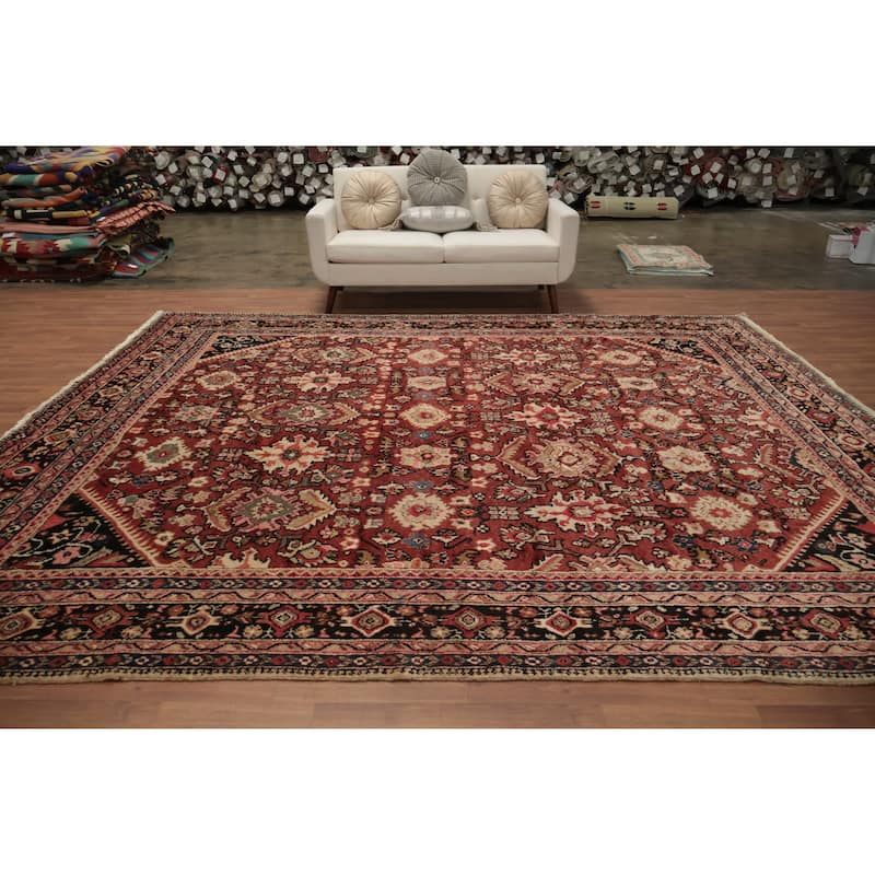 Hand Knotted Oriental 100% Wool Carpet Traditional Floral Oranges & Rust Mahal Area Rug - 12' 0'' X 10' 3''