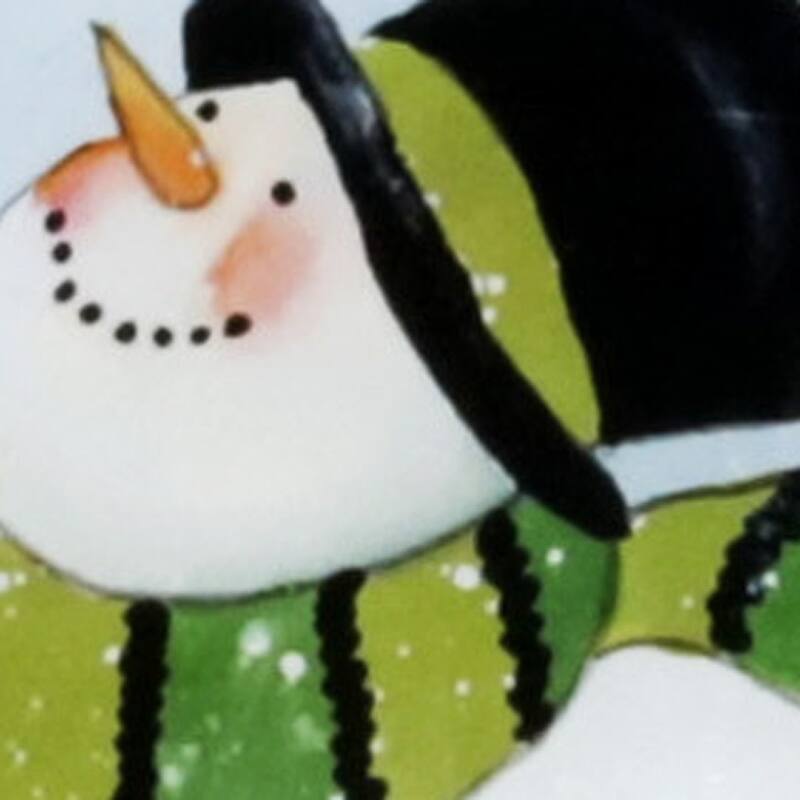 Ice Skating Shamrock Snowman Hand Painted Mouth Blown Glass Ornament - 4.75" x 2.5" x 2.5"