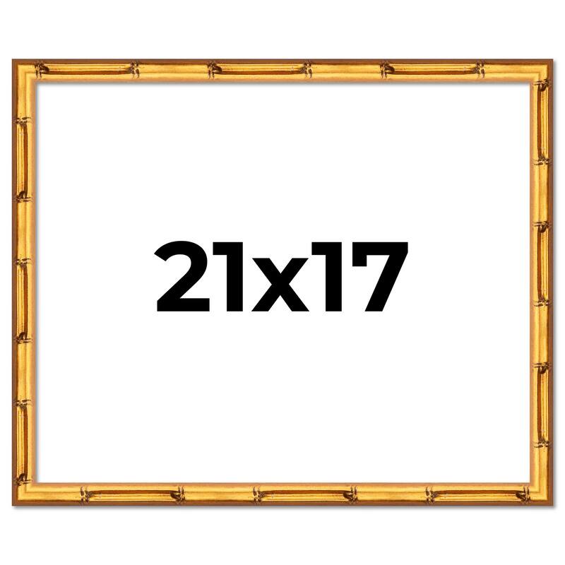 21x17 Frame Gold Bamboo Picture Frame Modern Photo Frame Includes UV Acrylic Shatter Guard Front Acid Free Foam Backing Board